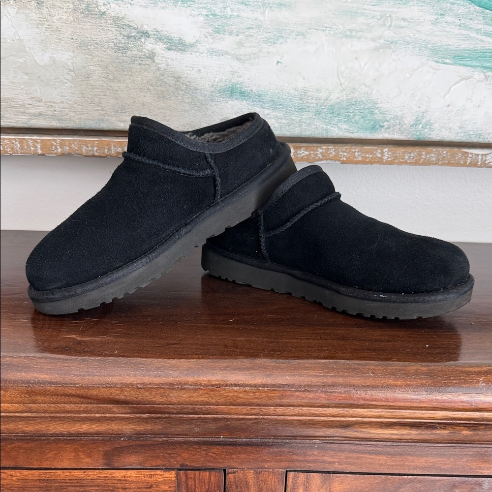 UGG Women's Black Suede Slip-On Loafers